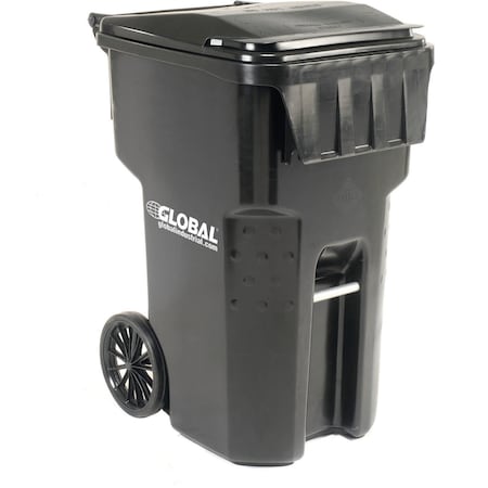 Global Industrial Mobile Heavy Duty Trash Container, 95 Gallon, Black 237281BK